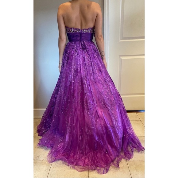 Jovani Strapless Ball Gown Purple - Picture 7 of 7